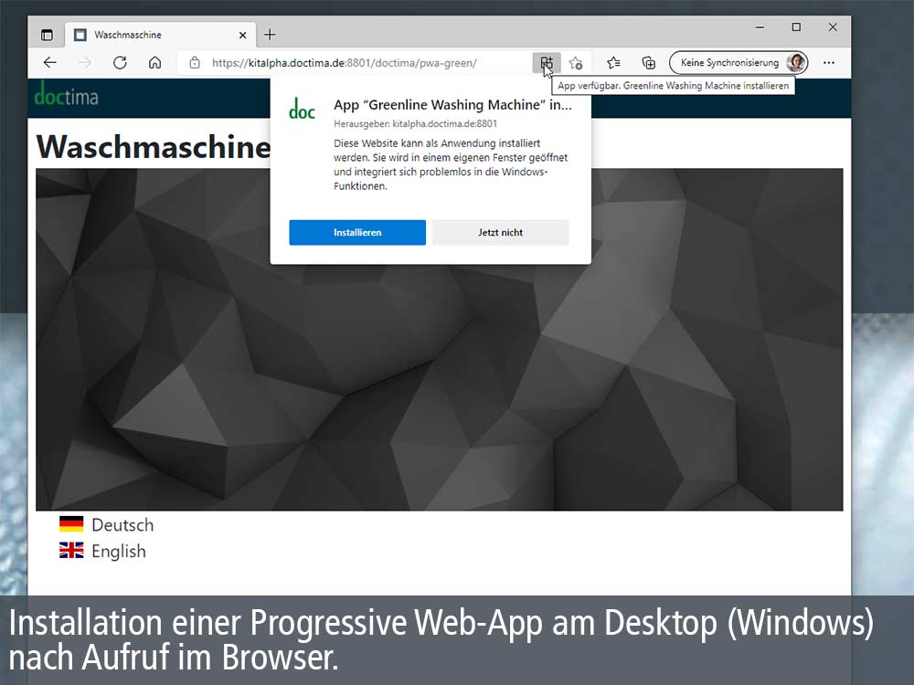 Installation einer Progressive Web-App am Desktop