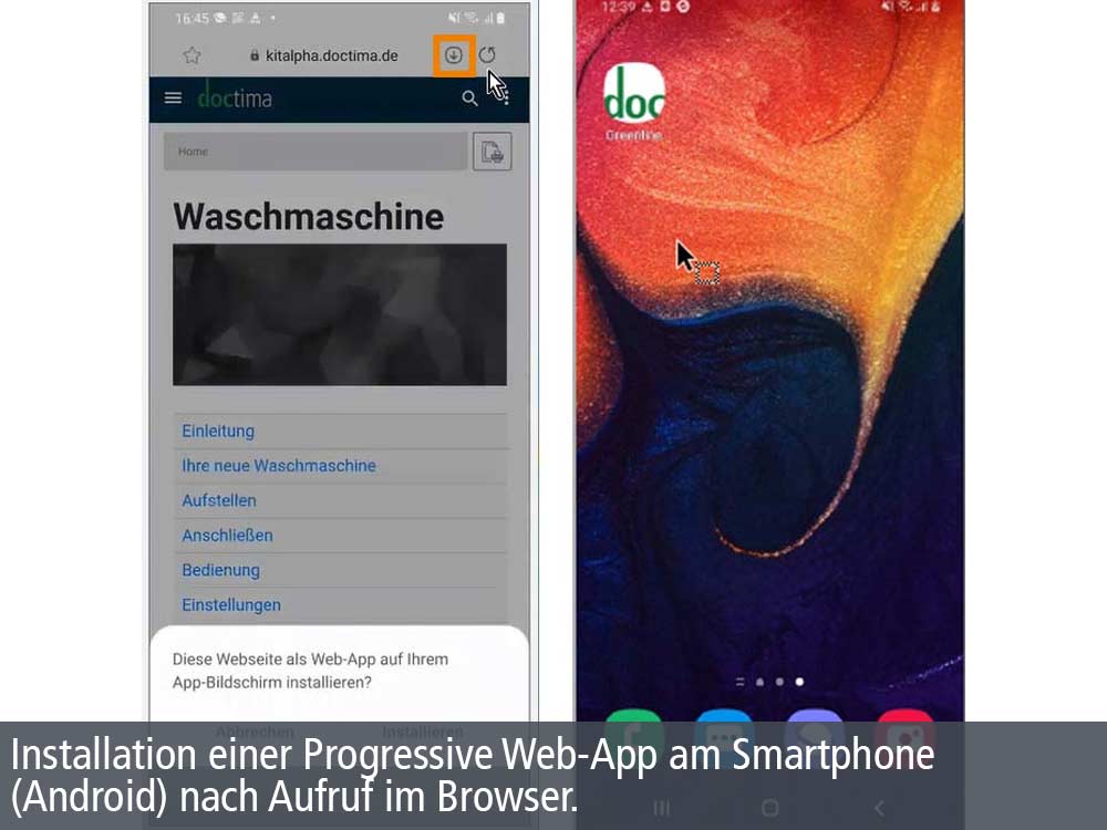Installation einer Progressive Web-App am Smartphone (Android)