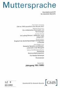 Zeitschrift Muttersprache, Jahrgang 105 (1995)